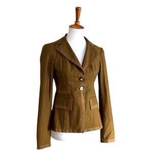 Vintage Nanette Lepore Pinstripe Blazer – Y2K Tailored Jacket, Size 2